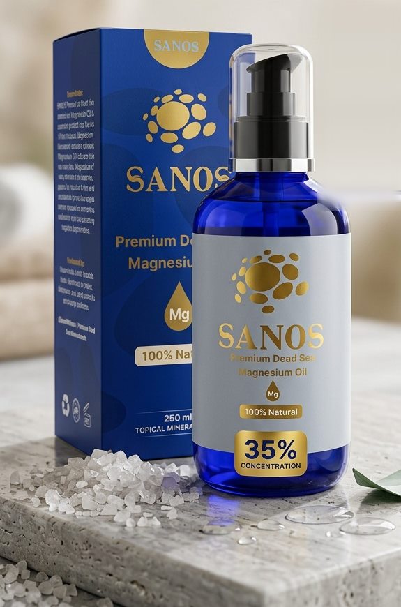 SANOS Premium Dead Sea Magnesium Oil, 250 ml spray bottle